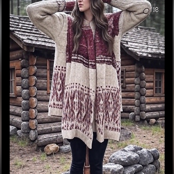 Free people Yellowstone long cardigan southwest sweater oversize